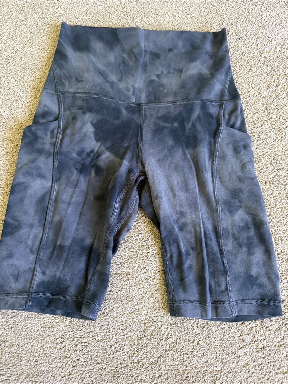 lululemon athletica Black Tie-Dye High-Waist Bike Shorts